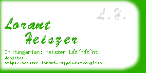 lorant heiszer business card